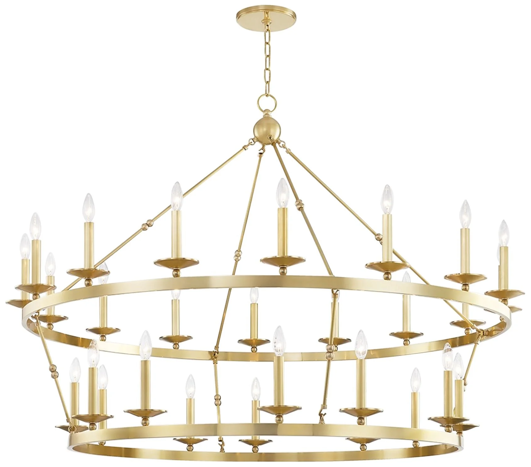 Allendale 58" Wide Aged Brass 28-Light 2-Tiered Chandelier - Image 2