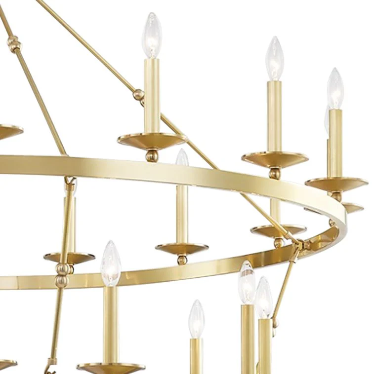 Allendale 58" Wide Aged Brass 28-Light 2-Tiered Chandelier - Image 3