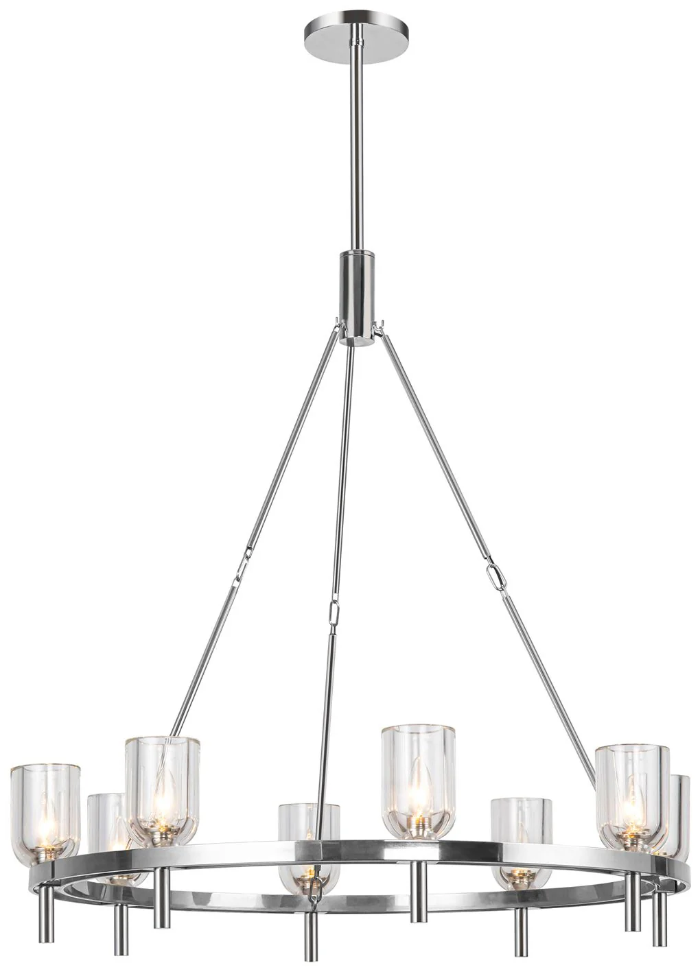 Alora Lucian E12 36-in Clear Crystal/Polished Nickel Chandelier - Image 1