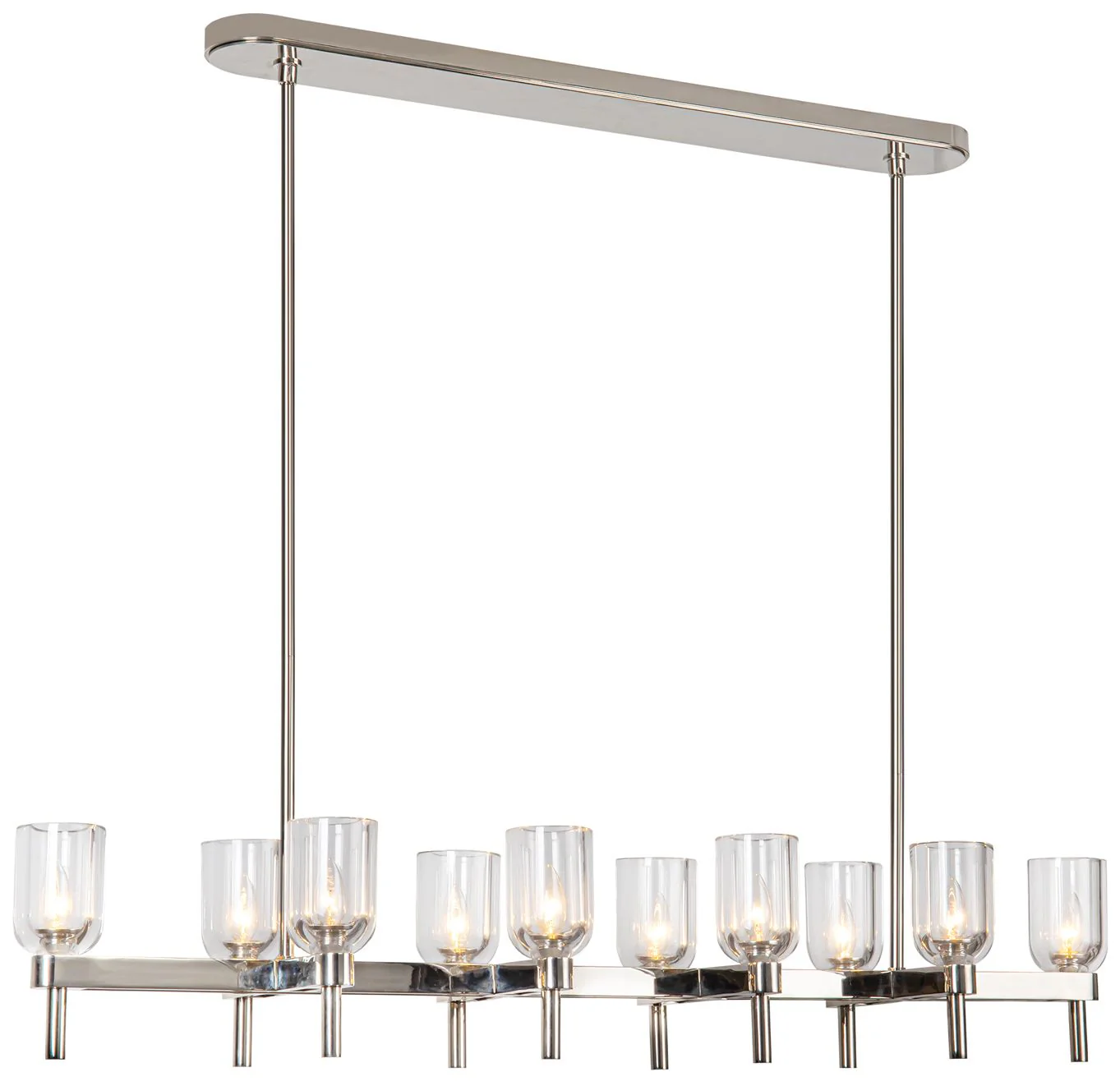 Alora Lucian E12 52-in Clear Crystal/Polished Nickel Linear Pendant - Image 1