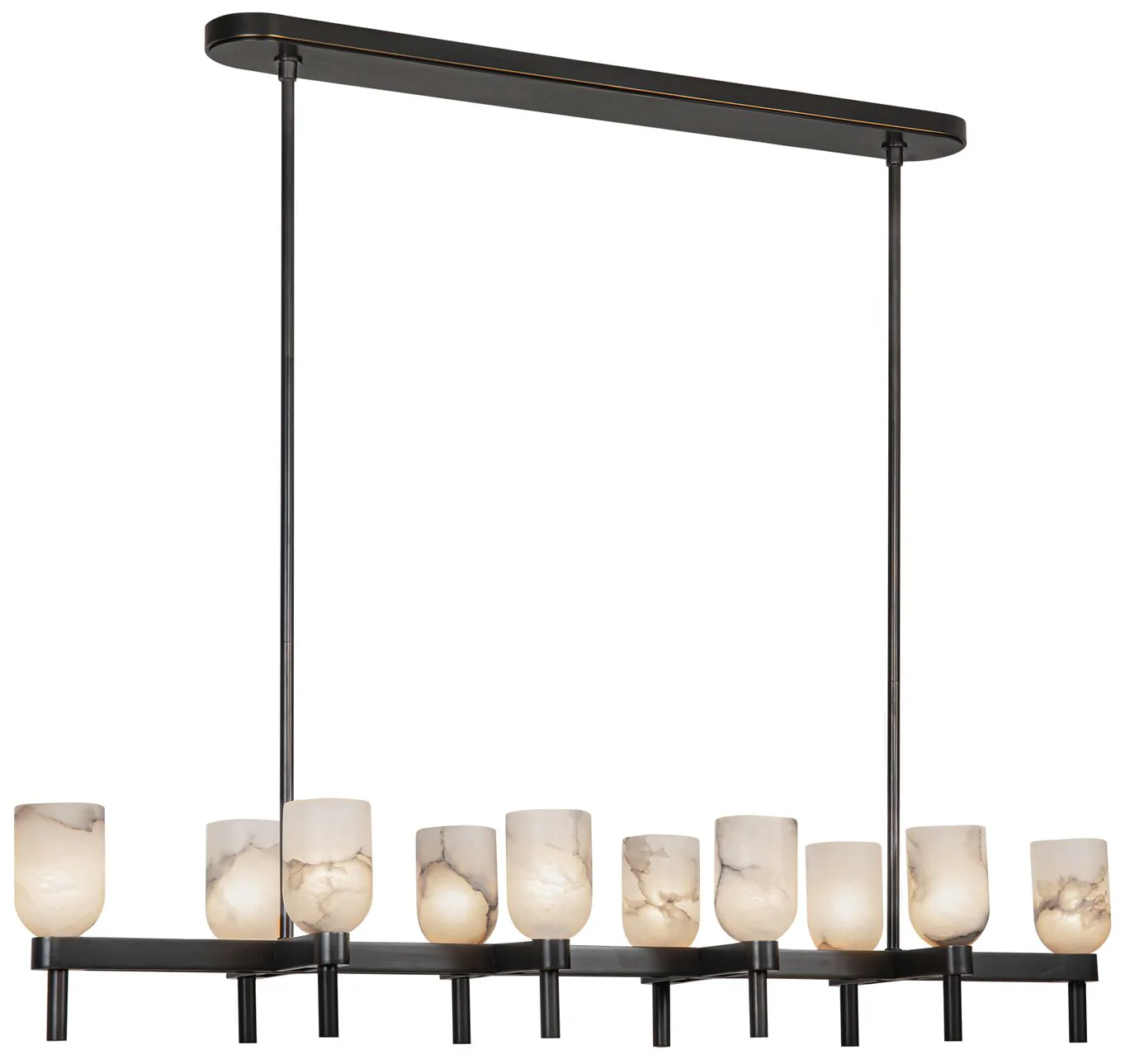 Alora Lucian E12 52-in Urban Bronze/Alabaster Linear Pendant - Image 1