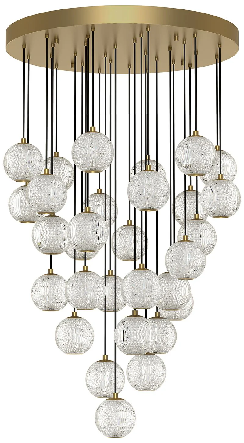 Alora Marni LED 30 Head Natural Brass Multi-Pendant - Image 1