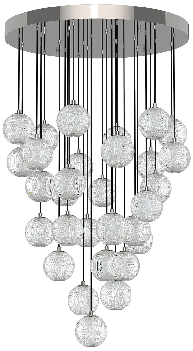 Alora Marni LED 30 Head Polished Nickel Multi-Pendant - Image 1