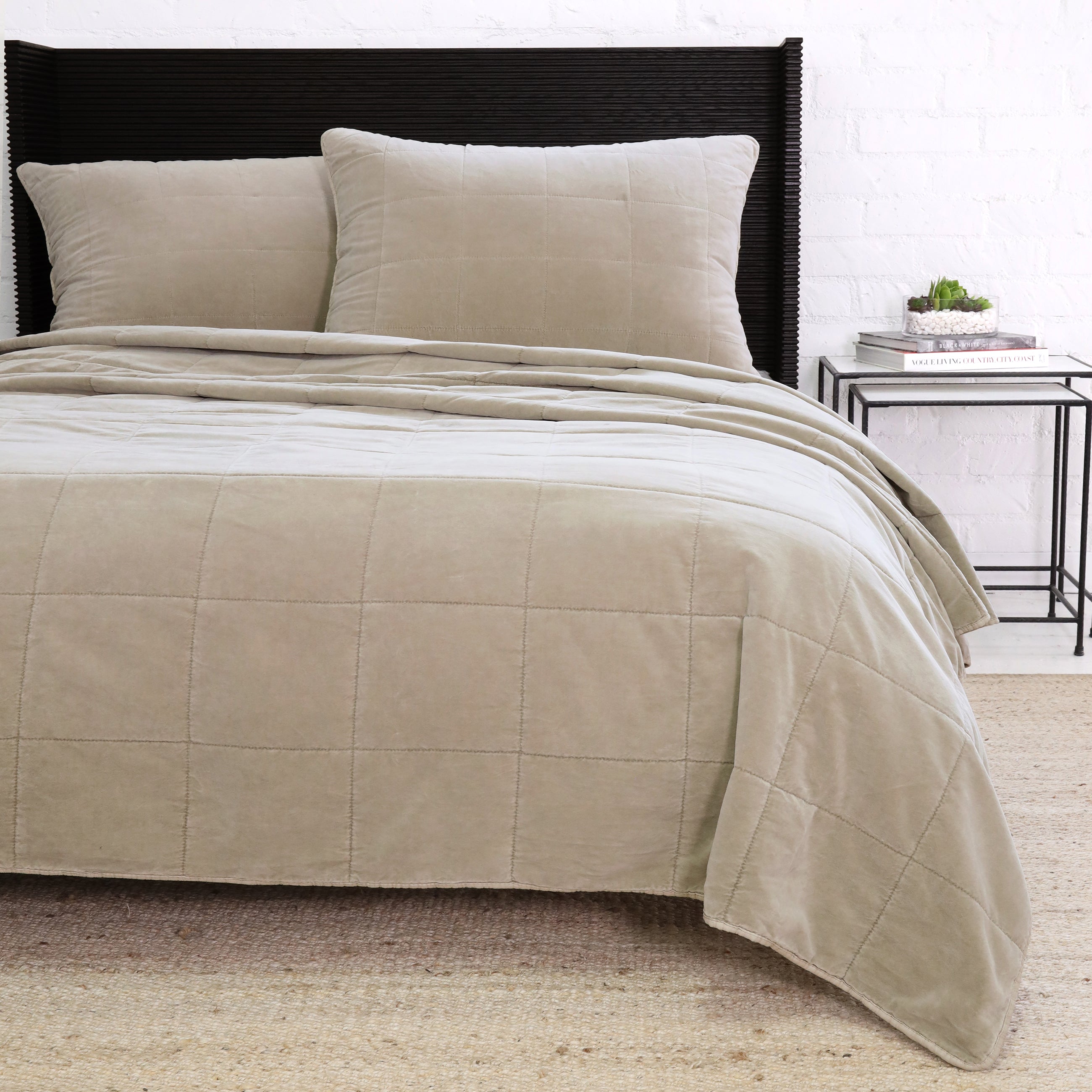 Pom Pom at Home Amsterdam Taupe Coverlet ~ Available in Twin, Queen and King Sizes - Image 1