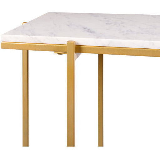 Surya Anaya White Marble Top With Gold Metal Base Console Table ANA-006 - Image 2