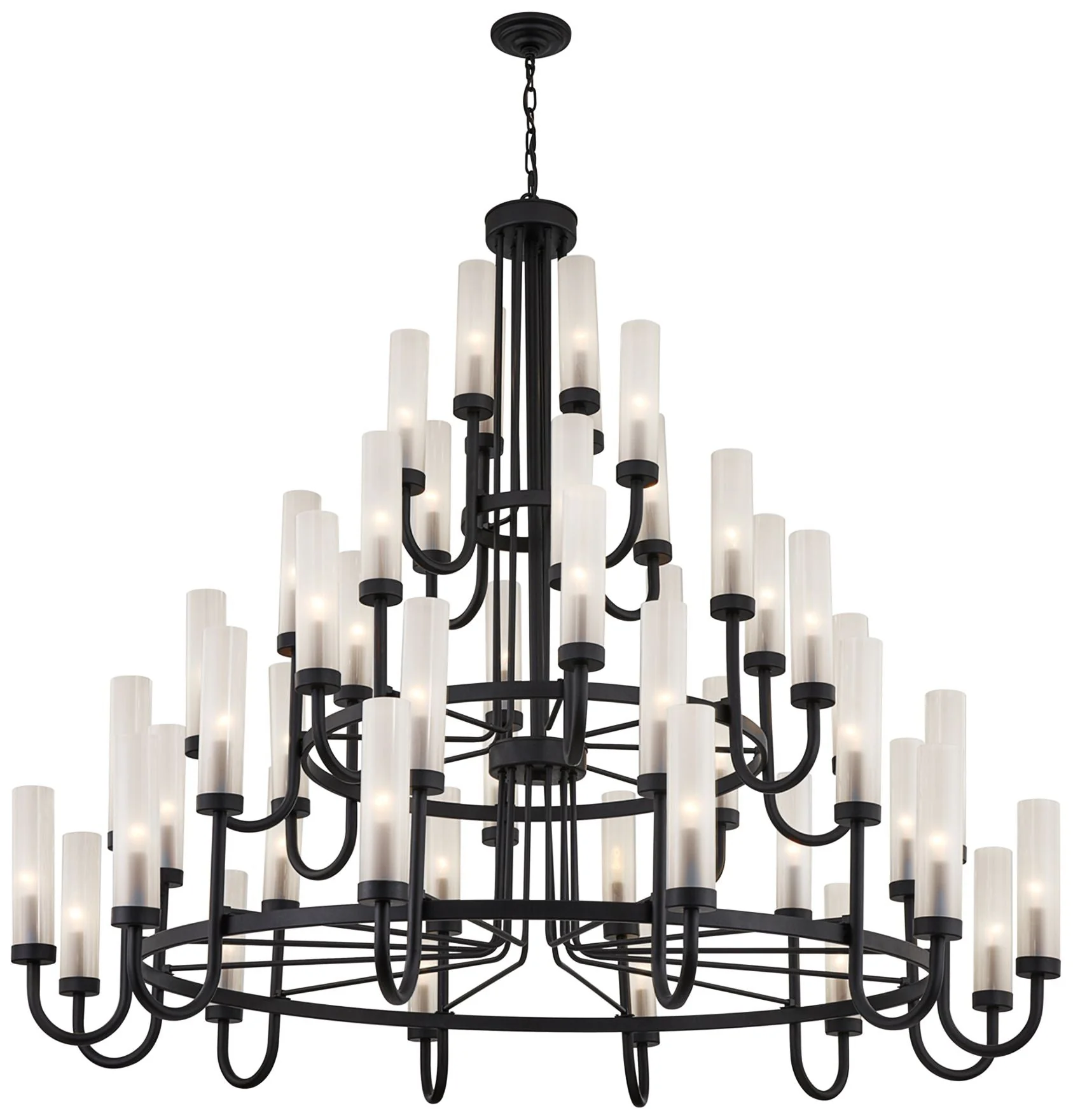 Anchor 60 1/2" Wide Matte Black 48-Light Chandelier - Image 2