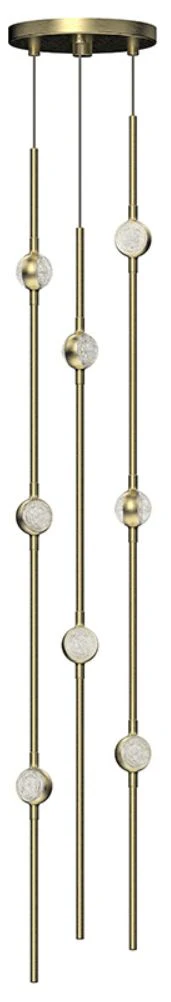 Andromeda Short 6″ Round LED Pendant – Satin Brass – Clear Acrylic Len