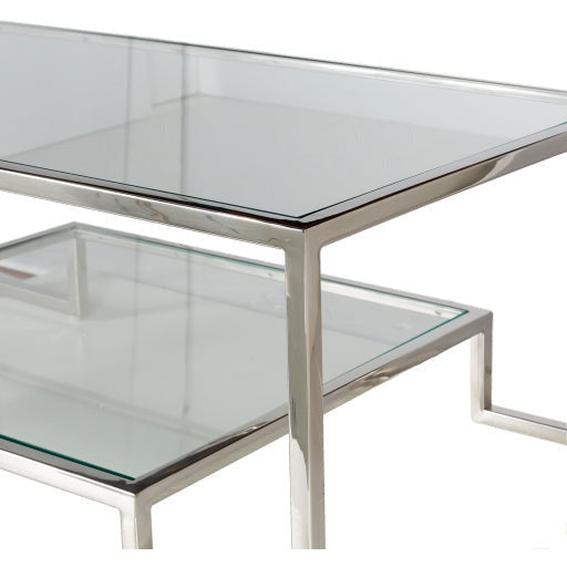 Surya Ascalon Modern Glass Top With Stainless Steel Base Coffee Table AOC-001 - Image 2