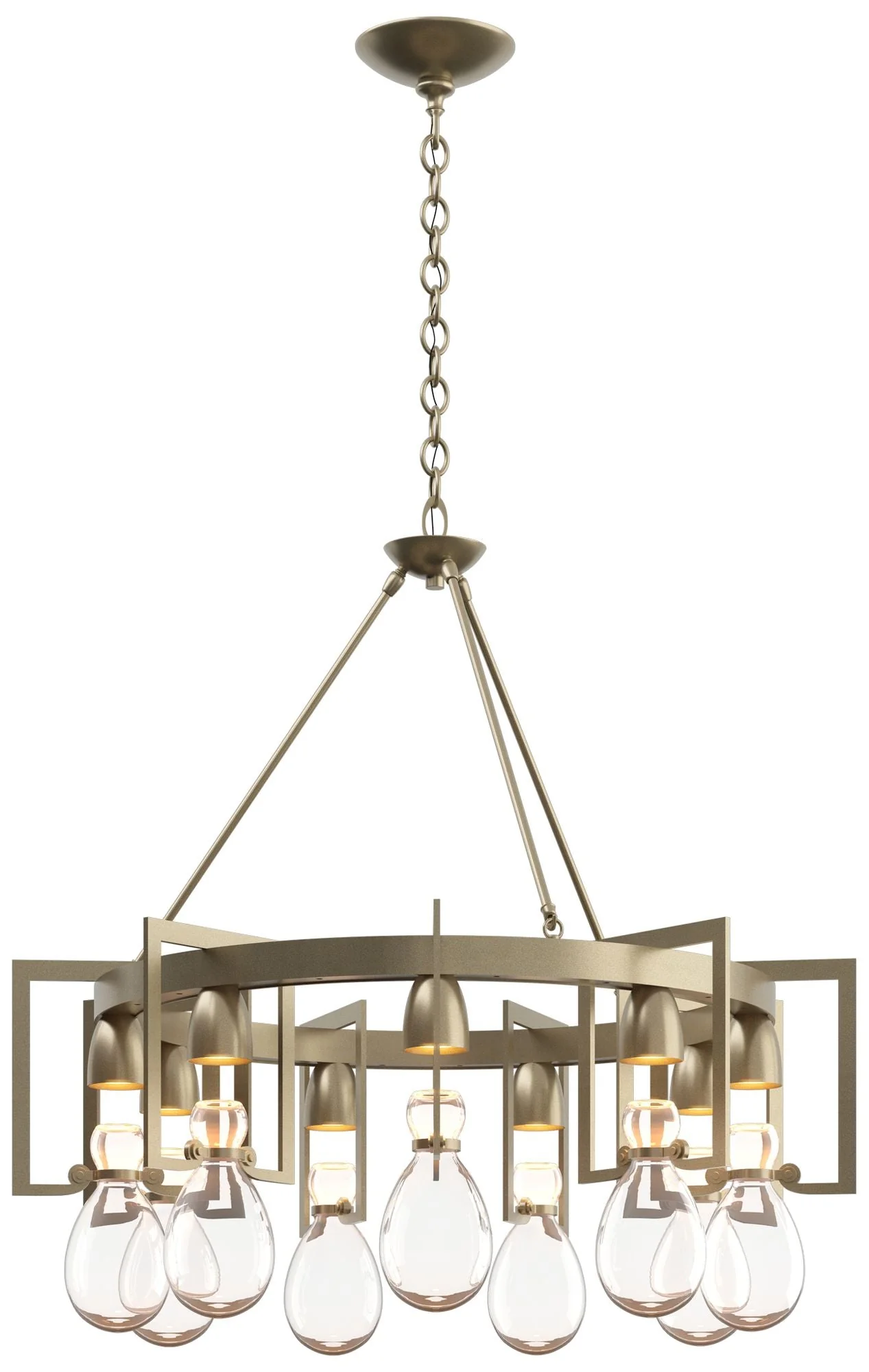Apothecary 34.9" Wide Circular Soft Gold Chandelier With Clear Glass - Image 1