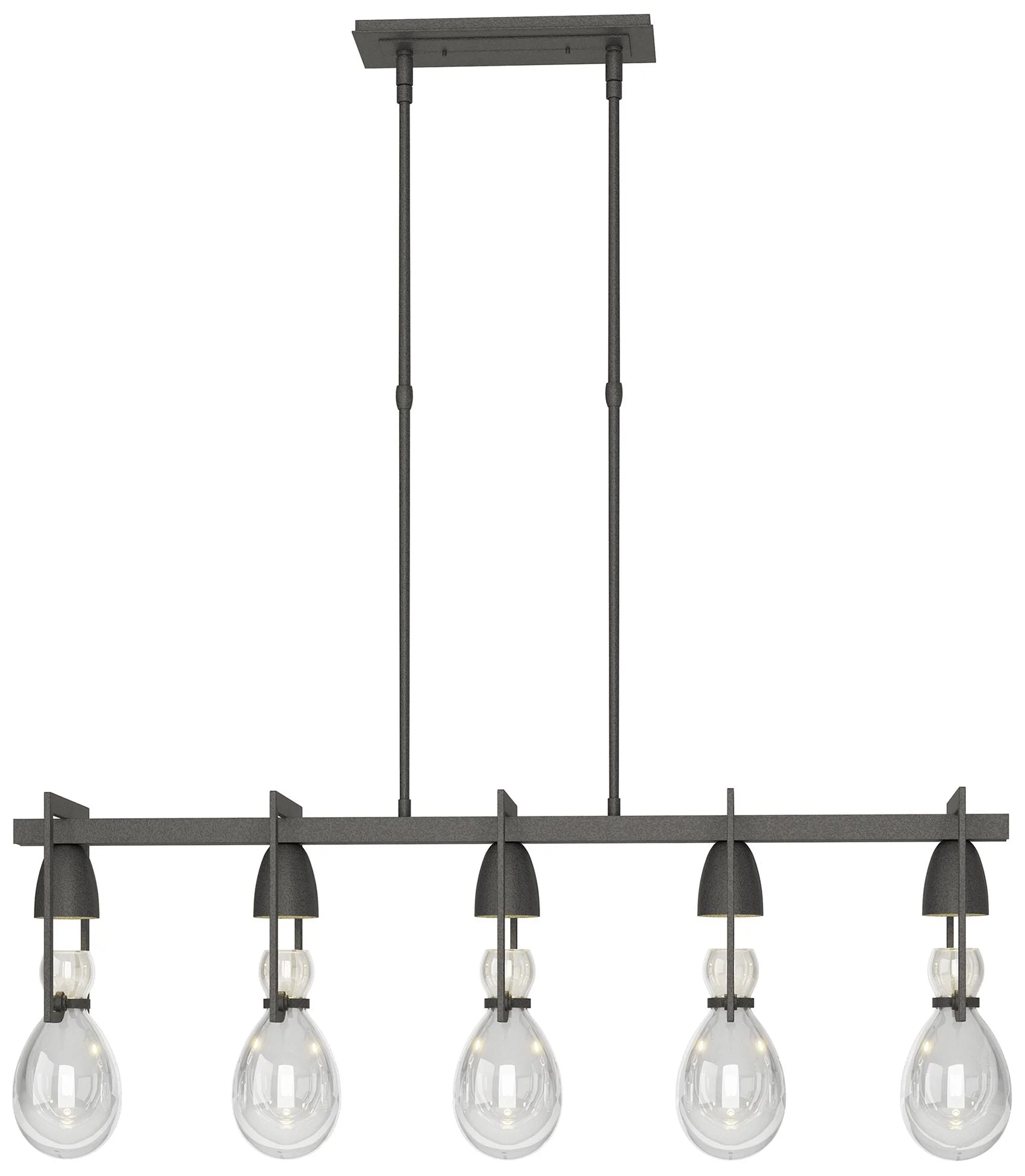 Apothecary 40.5" Natural Iron Short Pendant With Clear Glass - Image 1