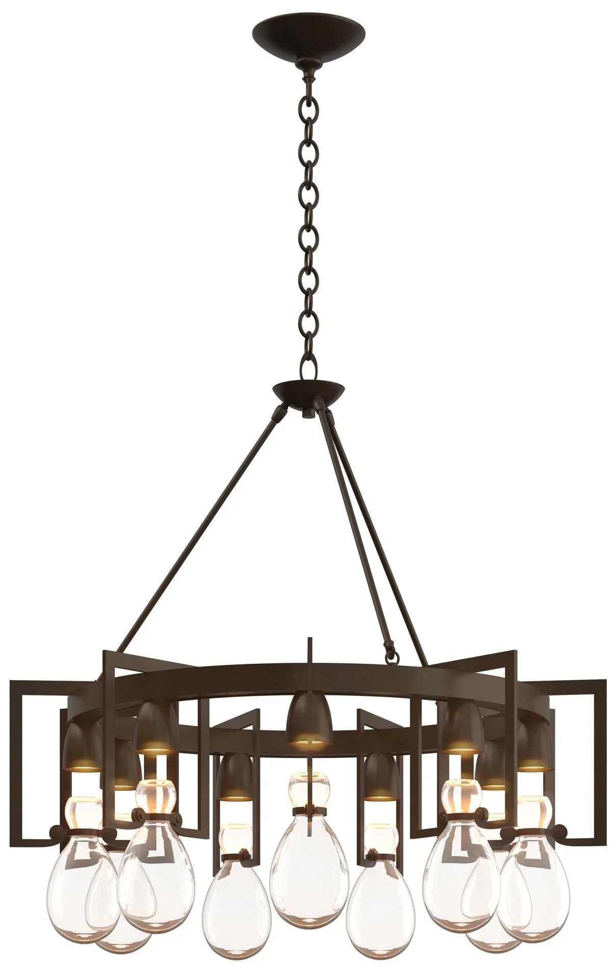 Apothecary Bronze Circular Chandelier With Clear Glass - Image 1