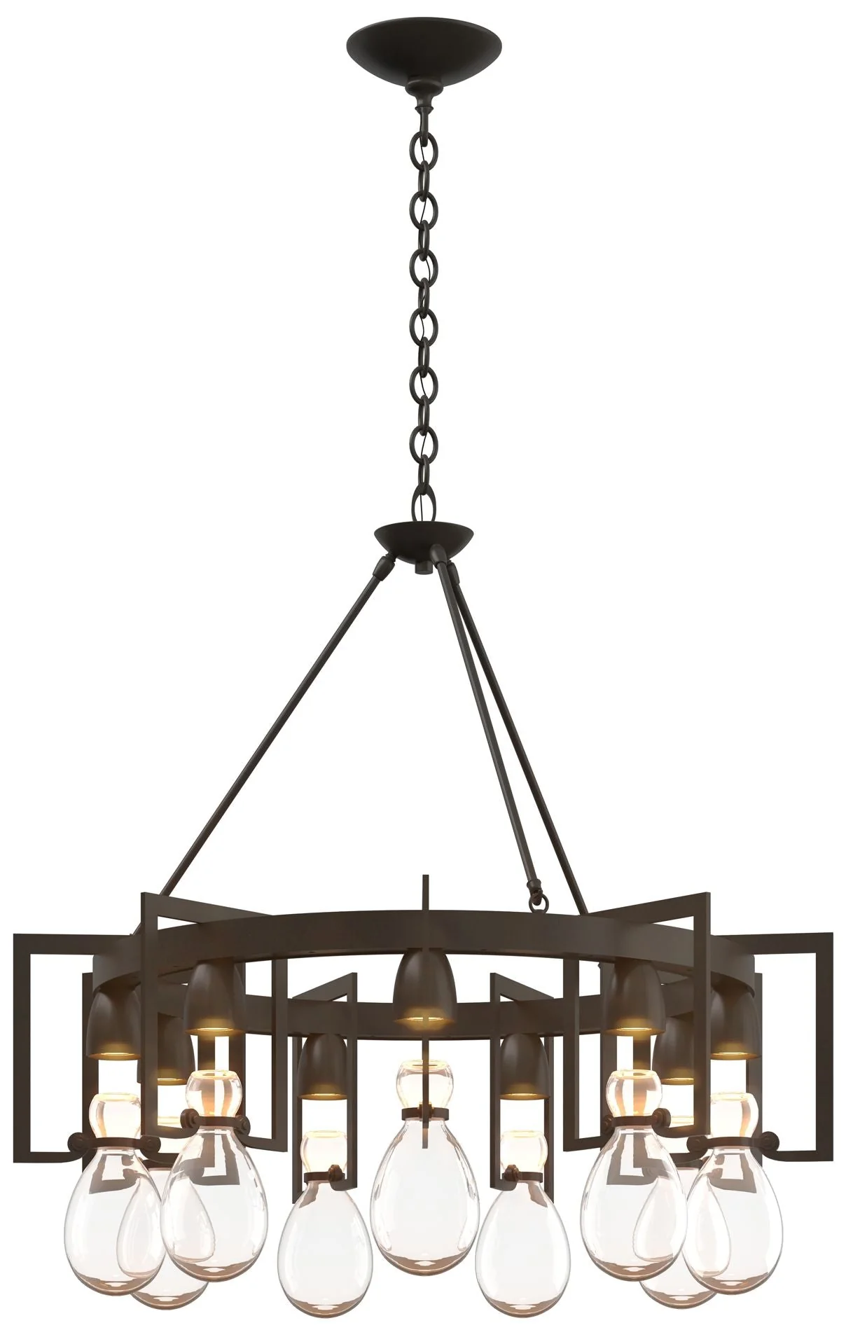 Apothecary Dark Smoke Circular Chandelier With Clear Glass - Image 1