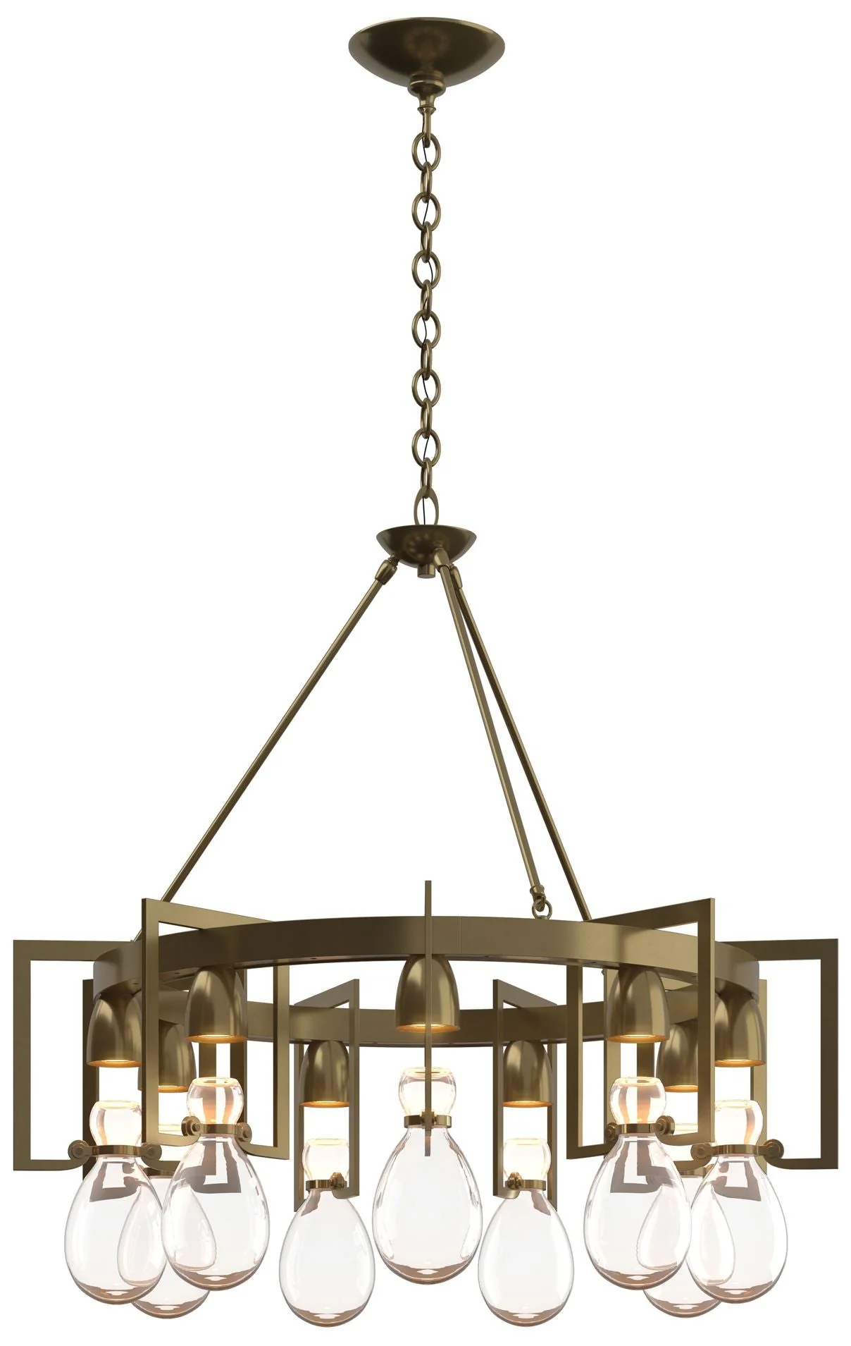 Apothecary Modern Brass Circular Chandelier With Clear Glass - Image 1