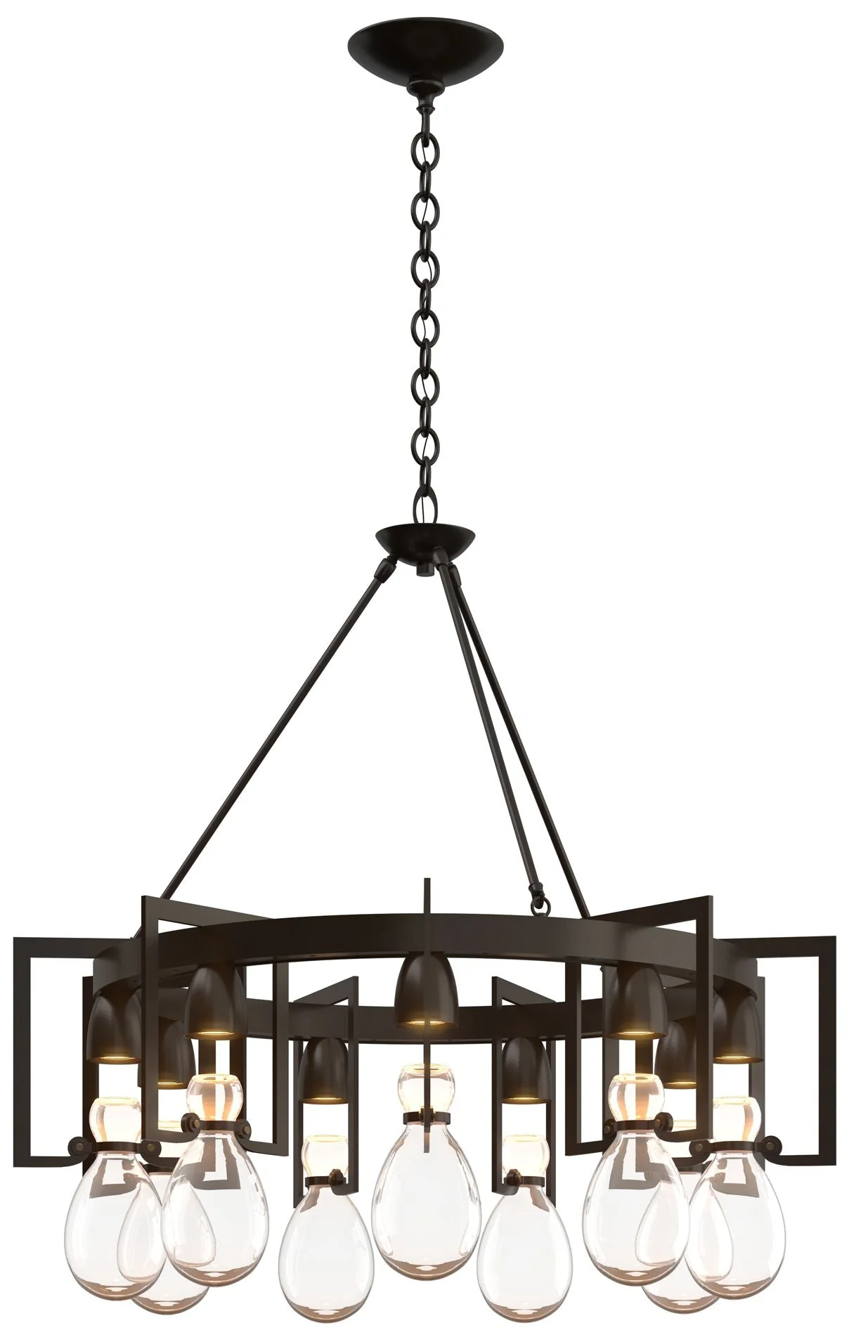 Apothecary Oil Rubbed Bronze Circular Chandelier With Clear Glass - Image 1