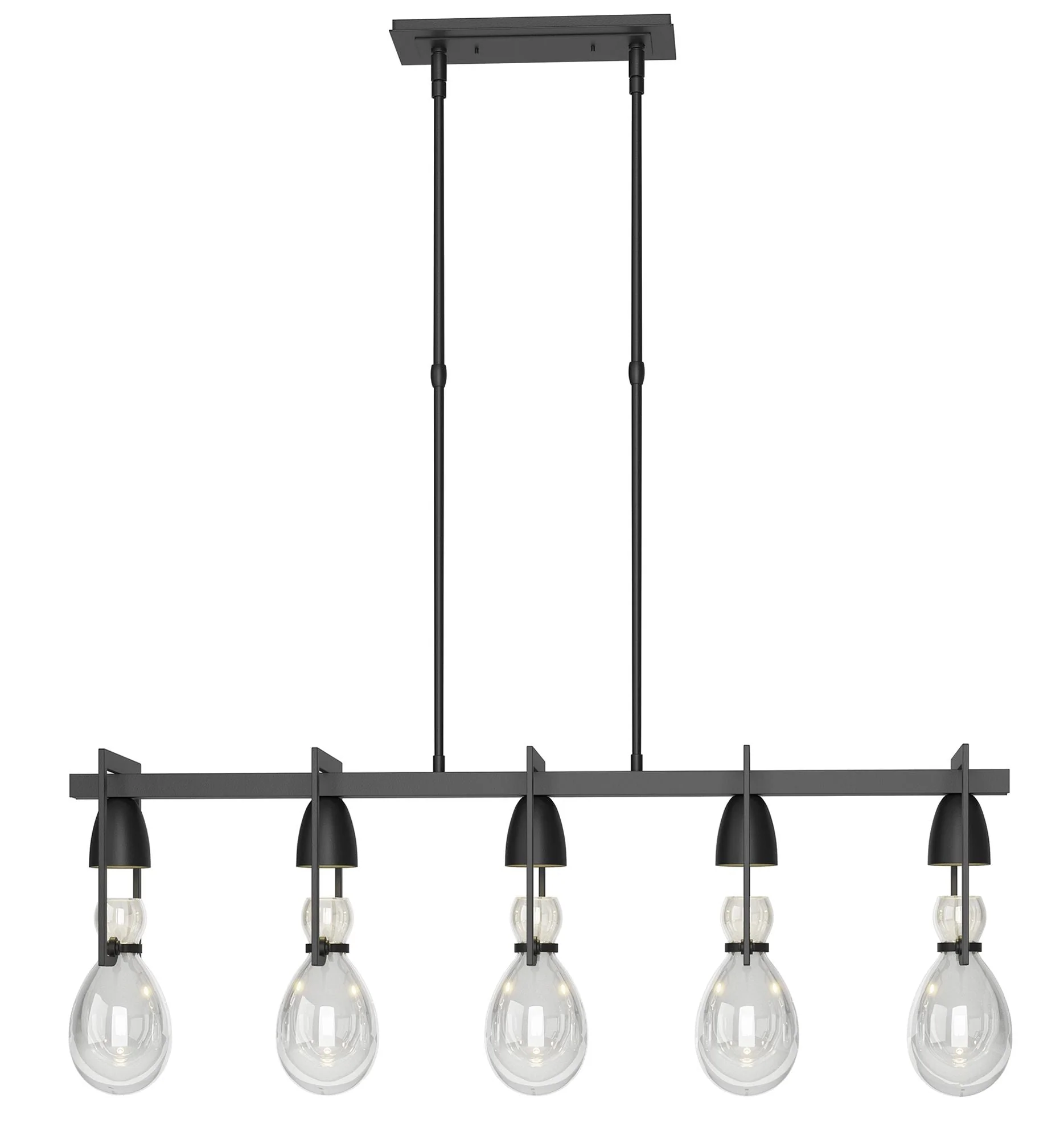 Apothecary Pendant - Black Finish - Clear Glass - Standard Height - Image 1