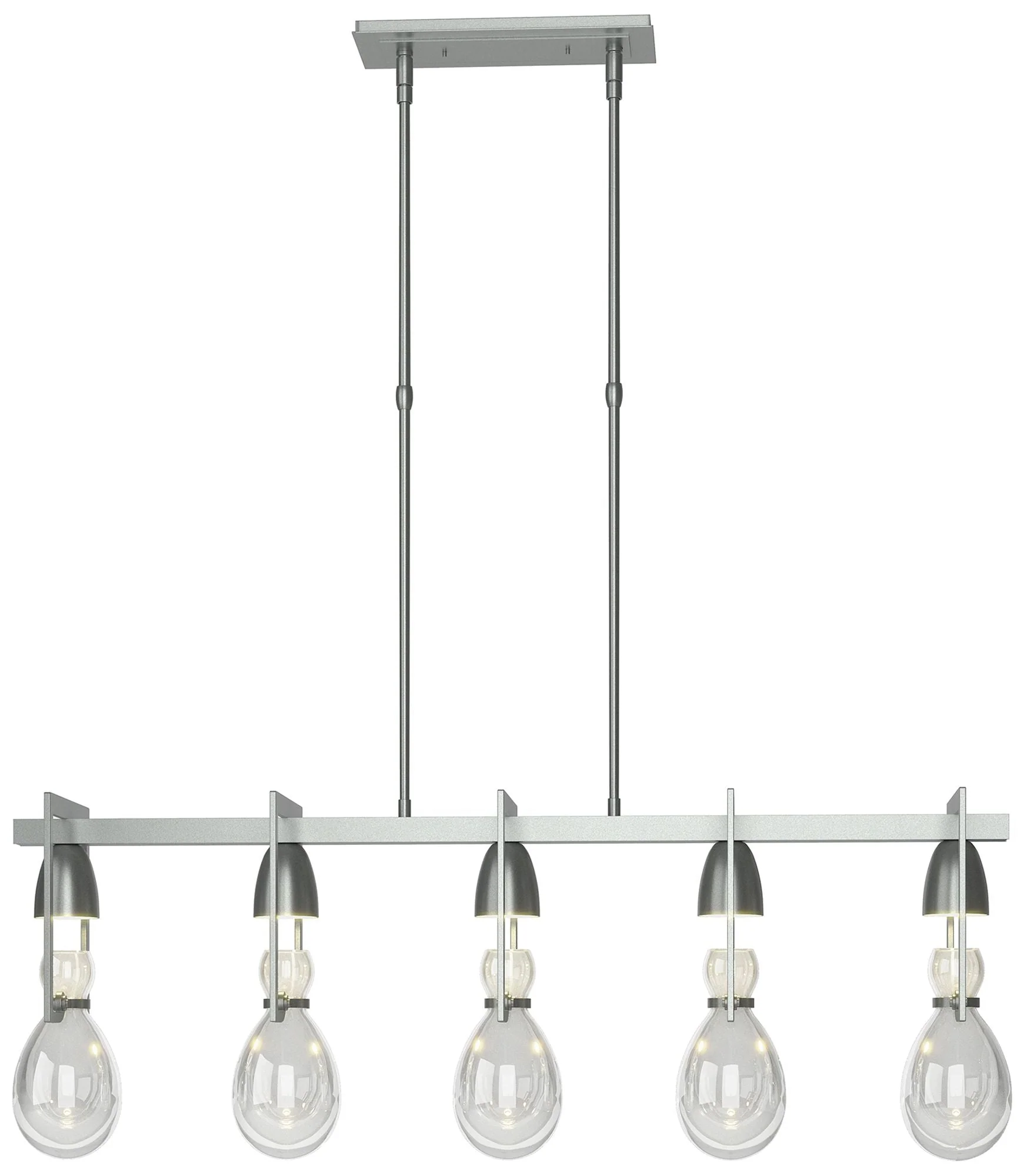 Apothecary Pendant - Platinum Finish - Clear Glass - Standard Height - Image 1