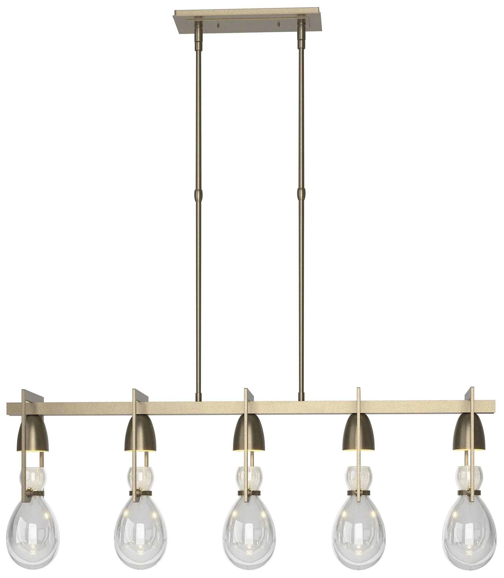 Apothecary Pendant - Soft Gold Finish - Clear Glass - Standard Height - Image 1