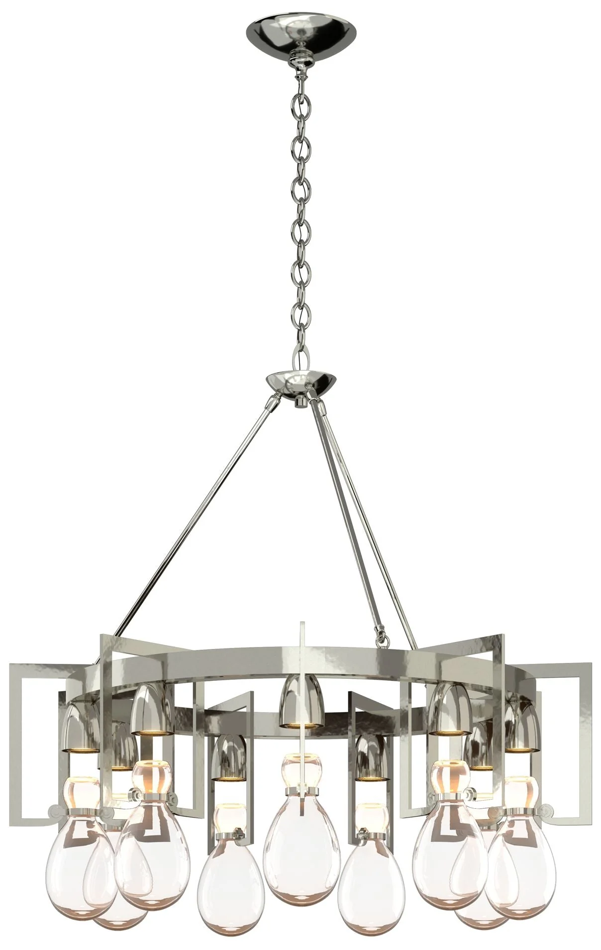 Apothecary Sterling Circular Chandelier With Clear Glass - Image 1