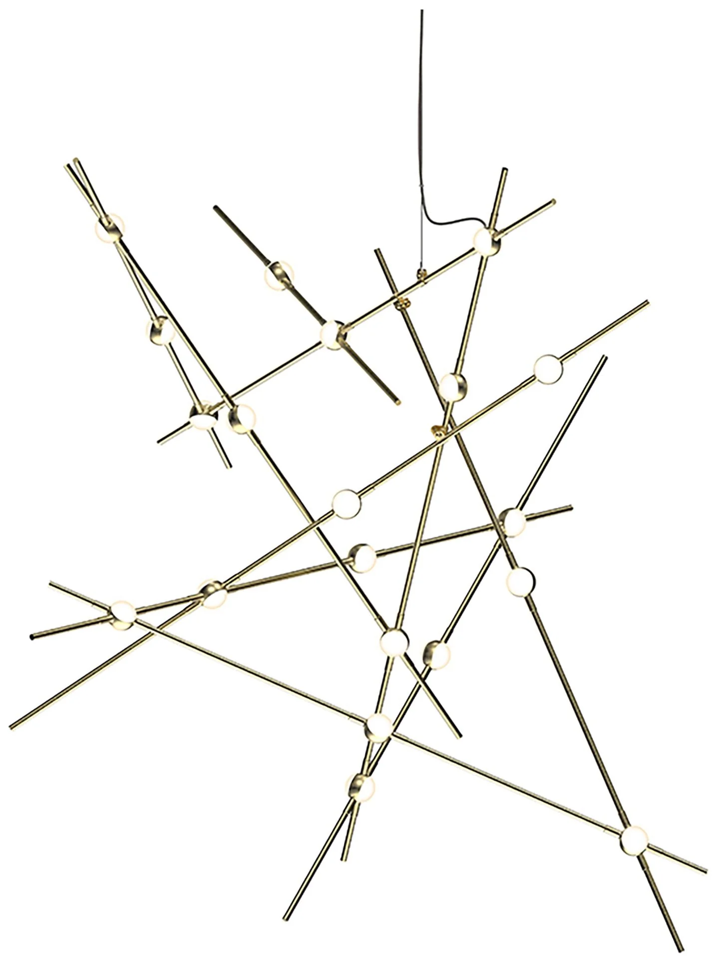 Aquila Major Pendant - Satin Brass - White Acrylic Lens - Image 1