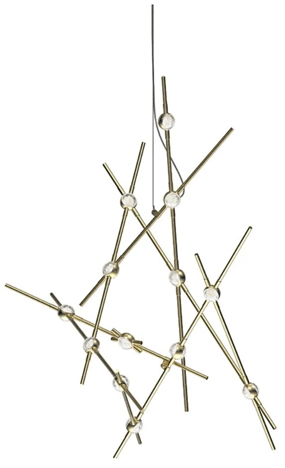 Aquila Minor Pendant - Satin Brass - Clear Acrylic Lens - Image 1