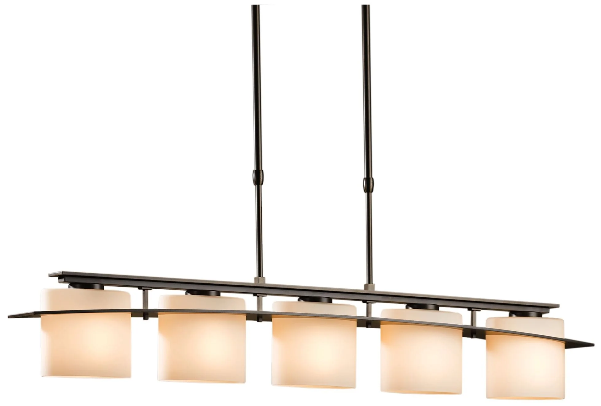 Arc Ellipse 41.9-Light Dark Smoke Long Pendant With Opal Glass - Image 1