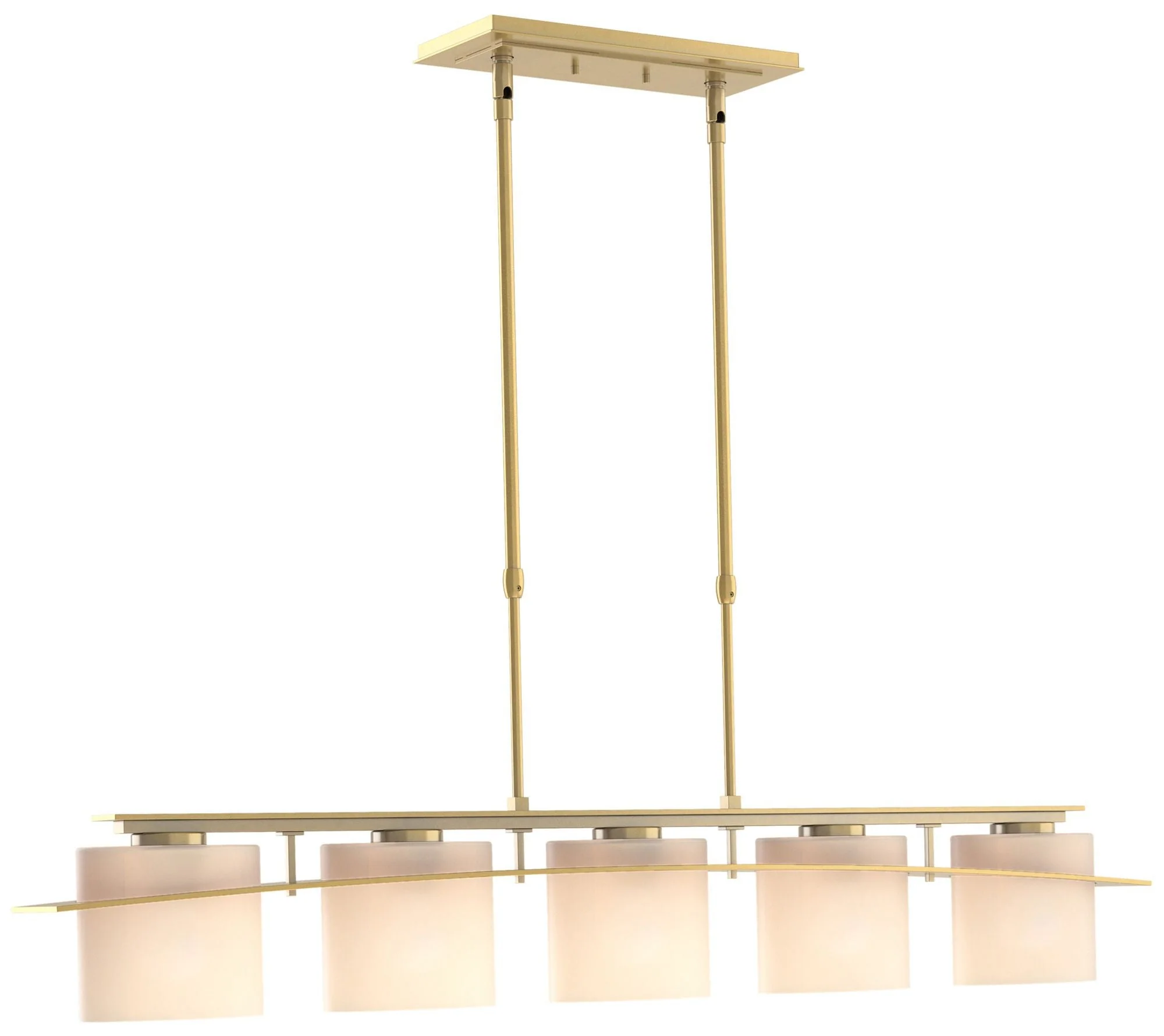 Arc Ellipse 41.9-Light Modern Brass Long Pendant With Opal Glass - Image 1