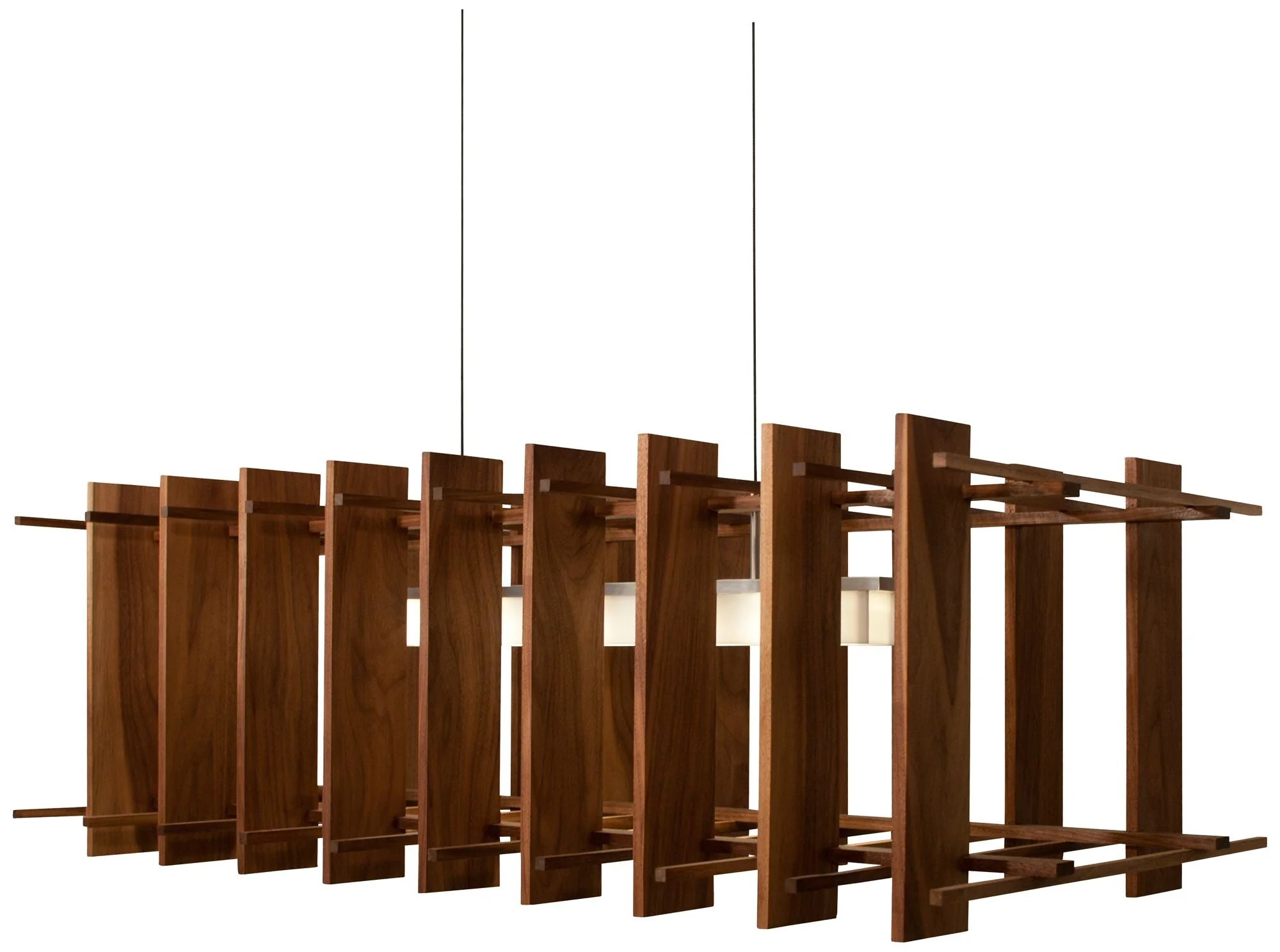 Arca 49" Wide Oiled Walnut LED Modern Linear Kitchen Island Pendant - Image 3