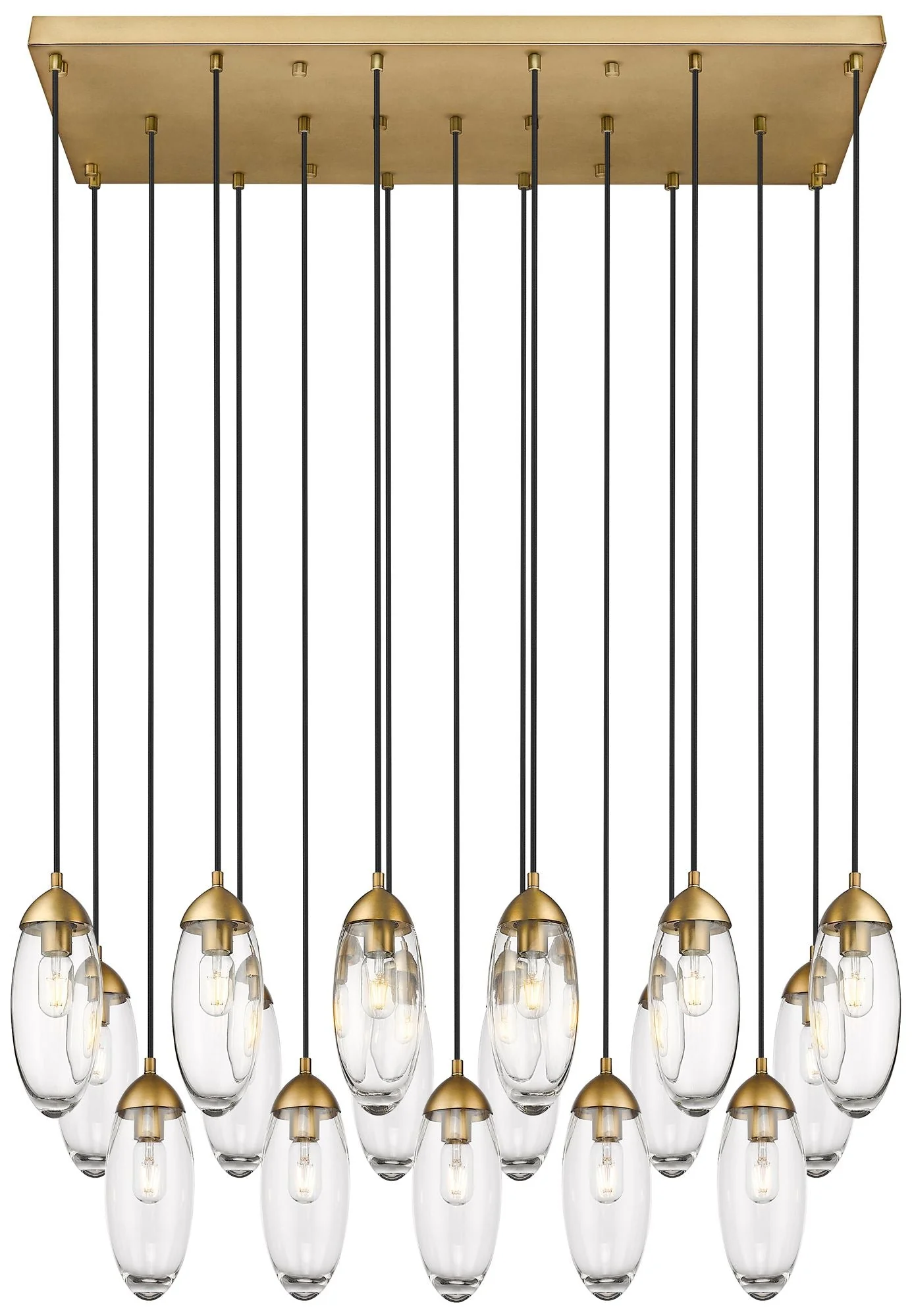 Arden by Z-Lite Rubbed Brass 17 Light Linear Chandelier