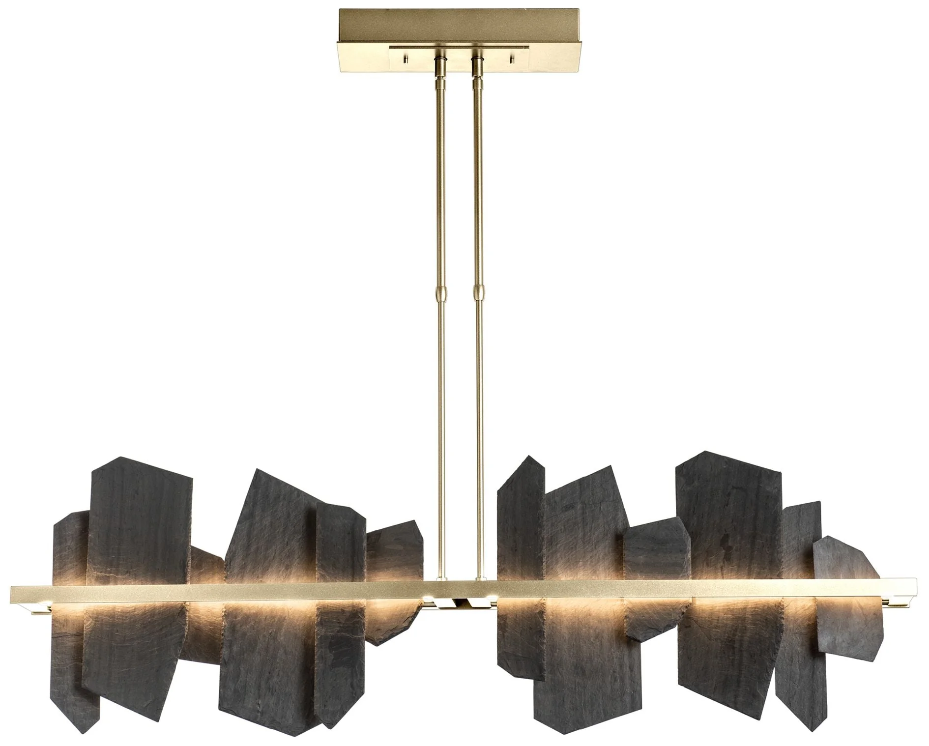 Ardesia 51.9" Wide Modern Brass LED Linear Pendant - Image 1