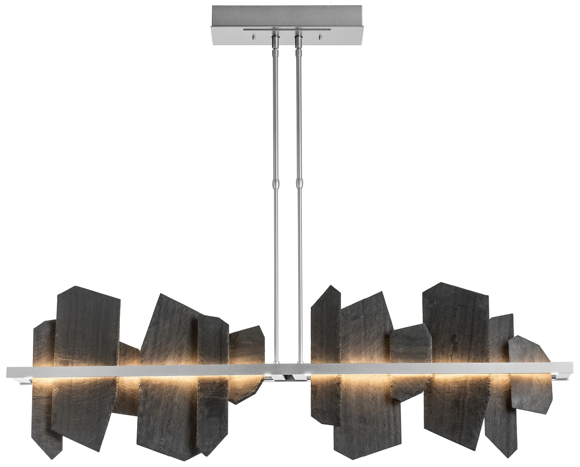 Ardesia 51.9" Wide Vintage Platinum LED Linear Pendant - Image 1
