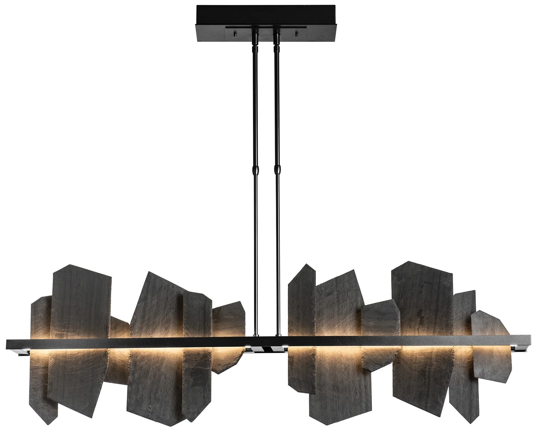 Ardesia Linear 51.9" Wide Black and Slate LED Modern Linear Pendant - Image 1