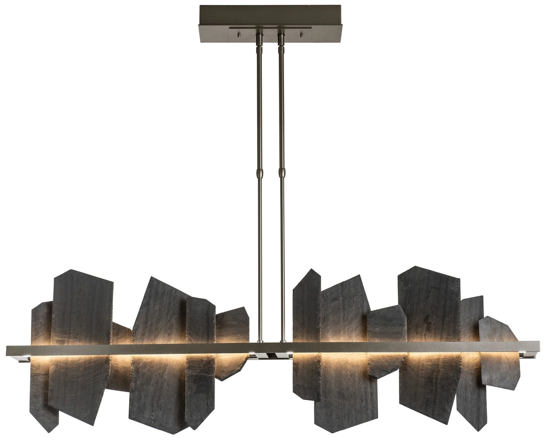 Ardesia Linear 51.9" Wide Bronze and Slate LED Modern Linear Pendant - Image 1