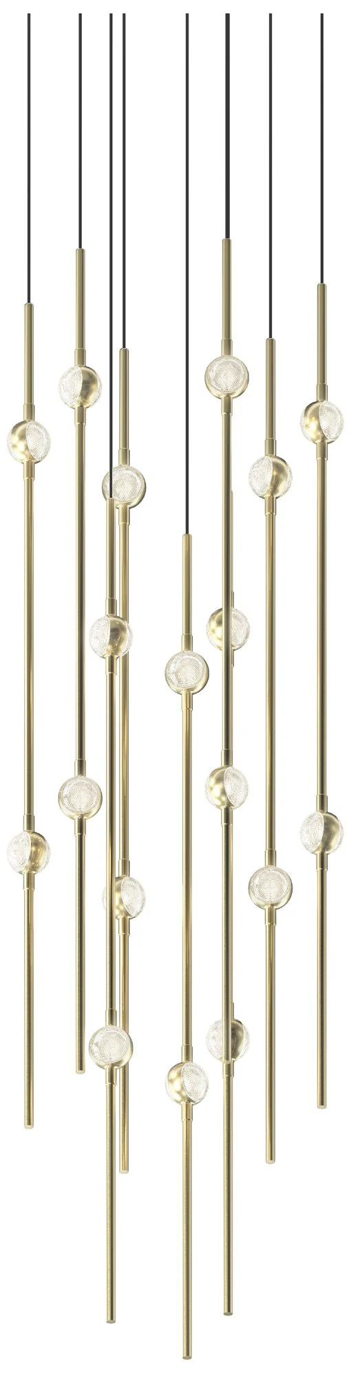Aries 11.5"W Round Brass 2700K Short Clear Shade LED Pendant - Image 1