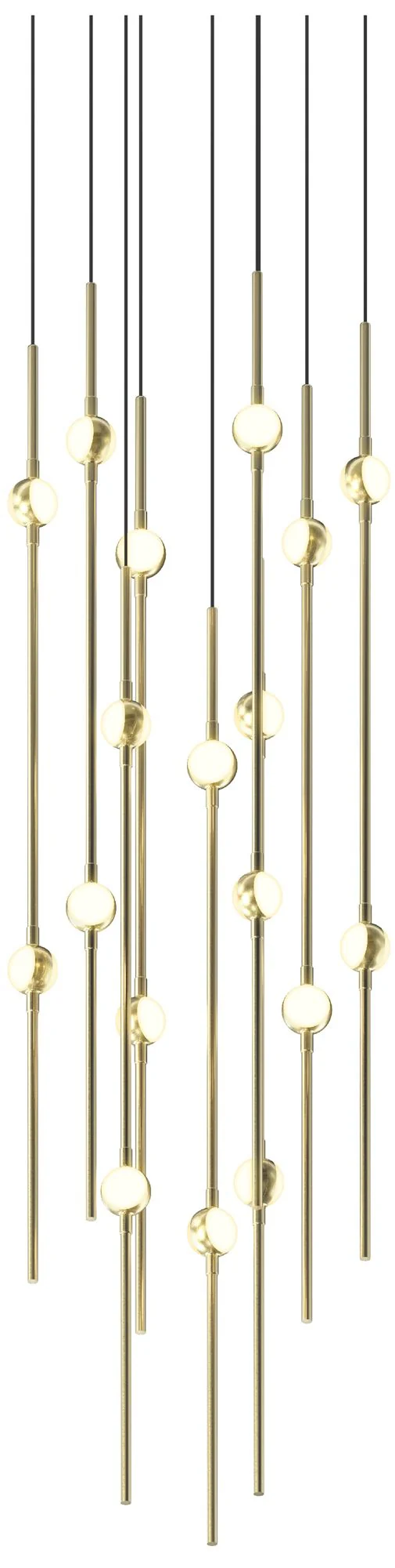 Aries 11.5"W Round Brass 3000K Short White Shade LED Pendant - Image 2