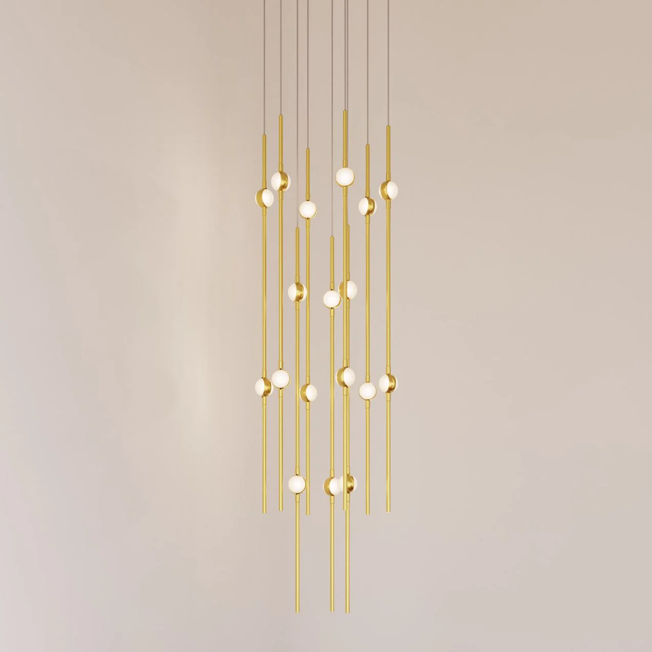 Aries 11.5"W Round Brass 3000K Short White Shade LED Pendant - Image 1