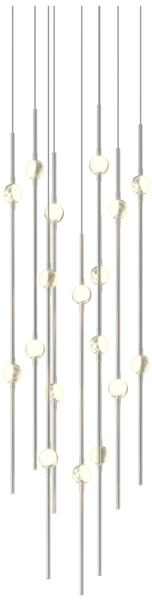 Aries 11.5"W Round Nickel 2700K Long White Shade LED Pendant - Image 1