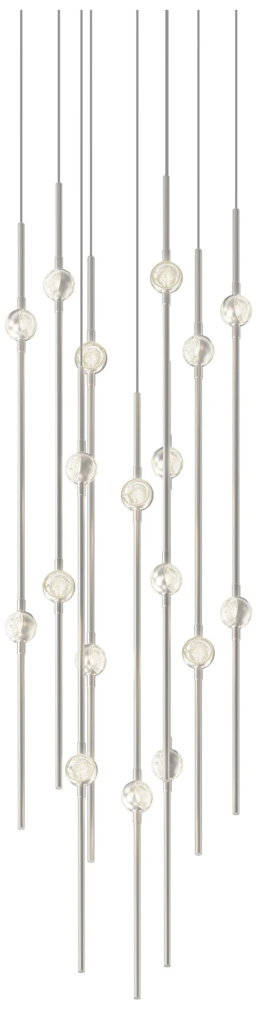 Aries 11.5"W Round Nickel 3000K Long Clear Shade LED Pendant - Image 1