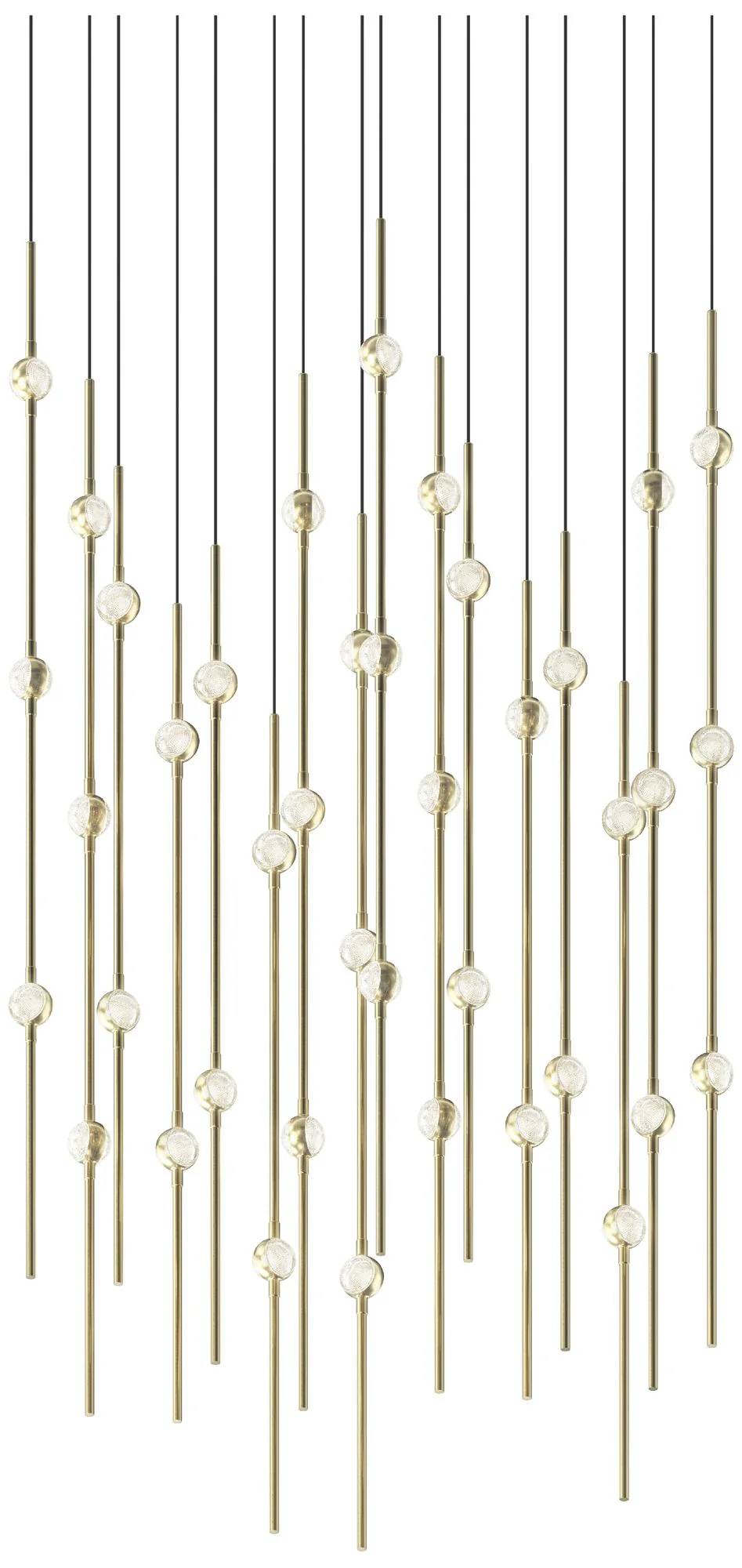 Aries 21.5"W Square Brass 2700K Short Clear Shade LED Pendant - Image 1