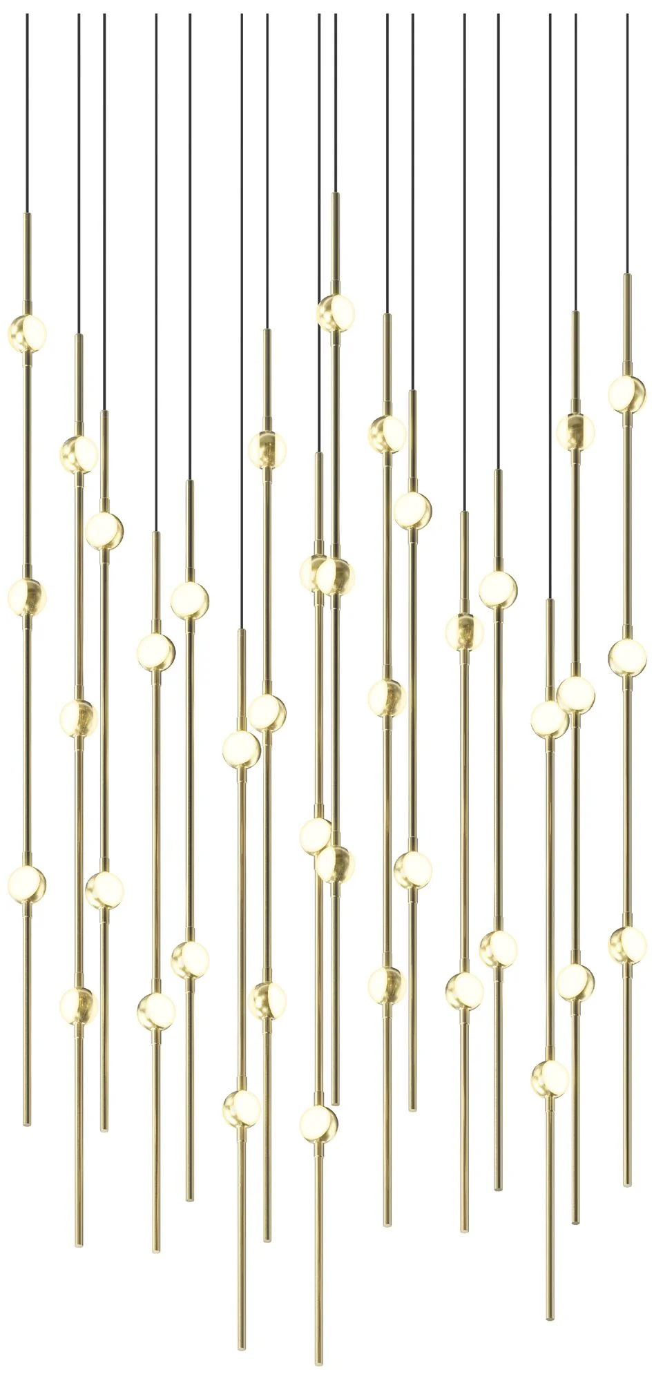 Aries 21.5"W Square Brass 3000K Long White Shade LED Pendant - Image 1