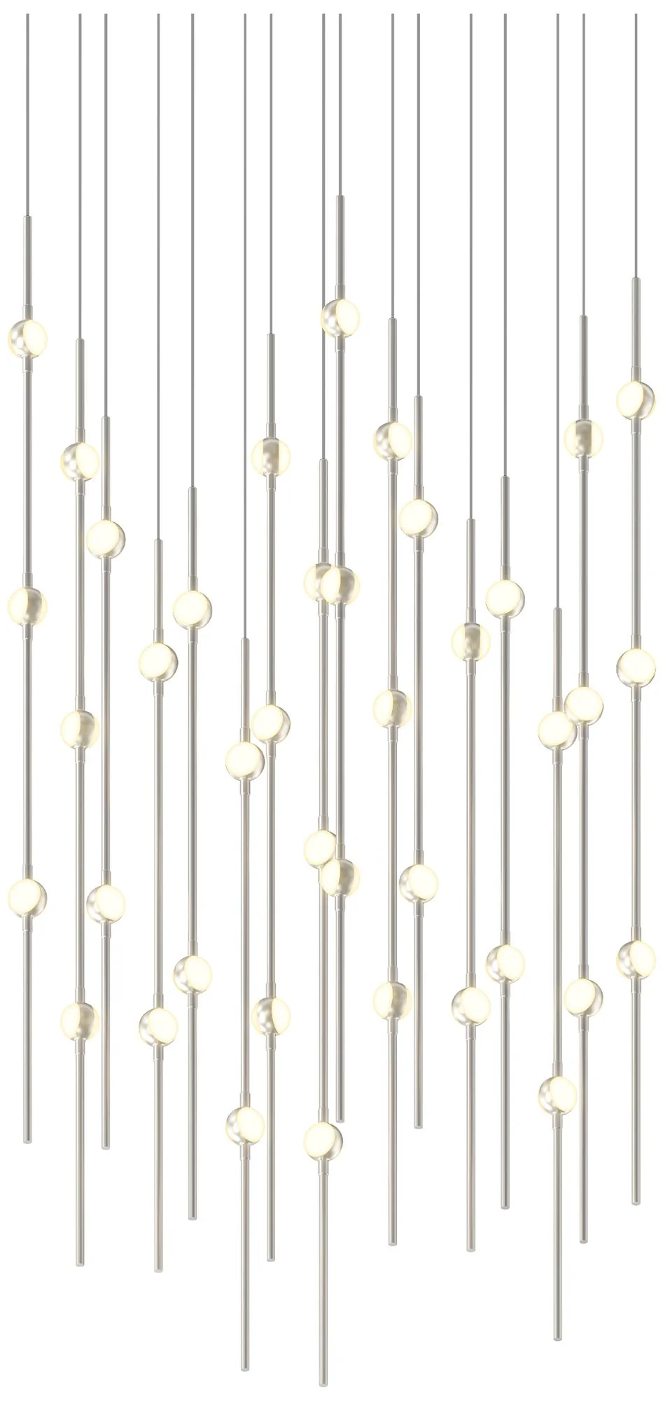 Aries 21.5"W Square Nickel 2700K Long White Shade LED Pendant - Image 1