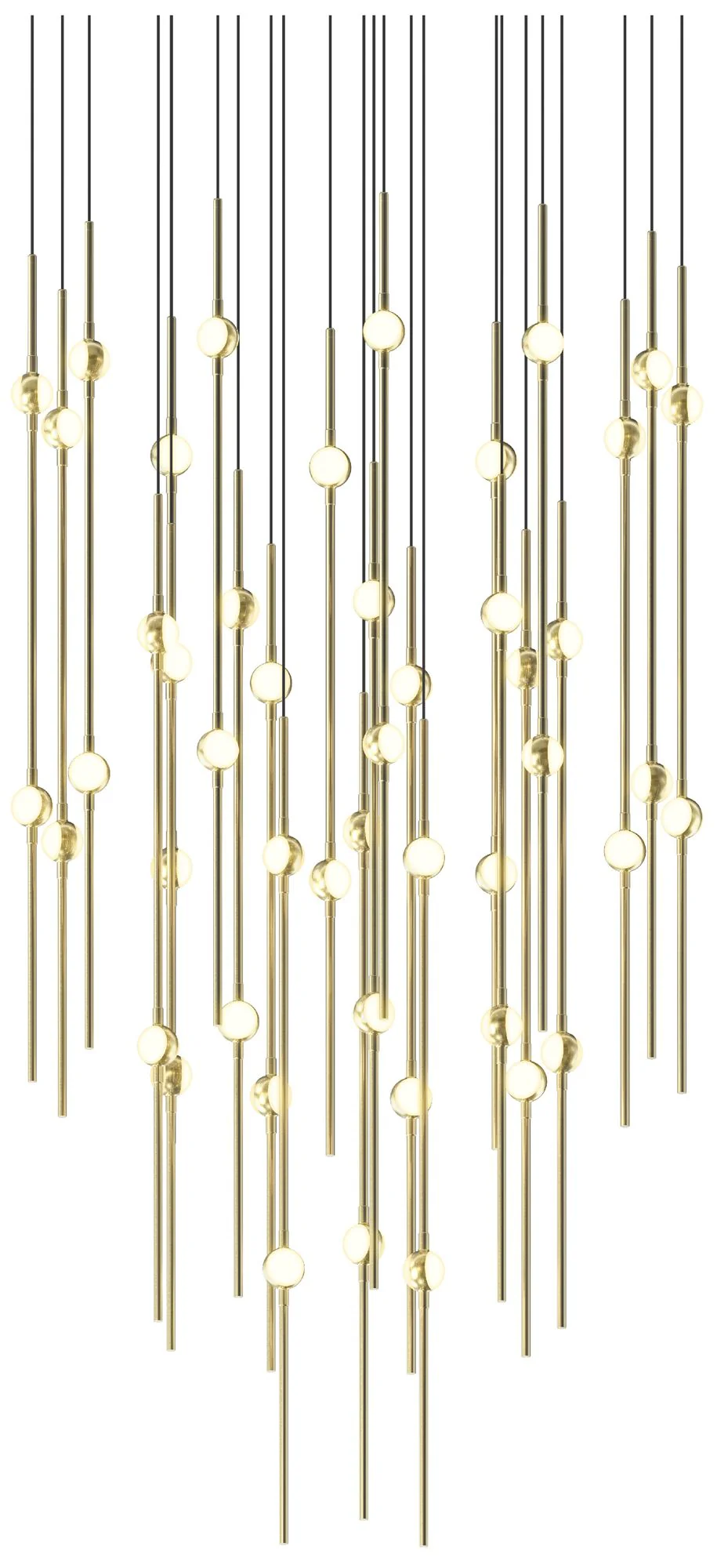 Aries 24.75"W Round Brass 3000K Short White Shade LED Pendant - Image 1