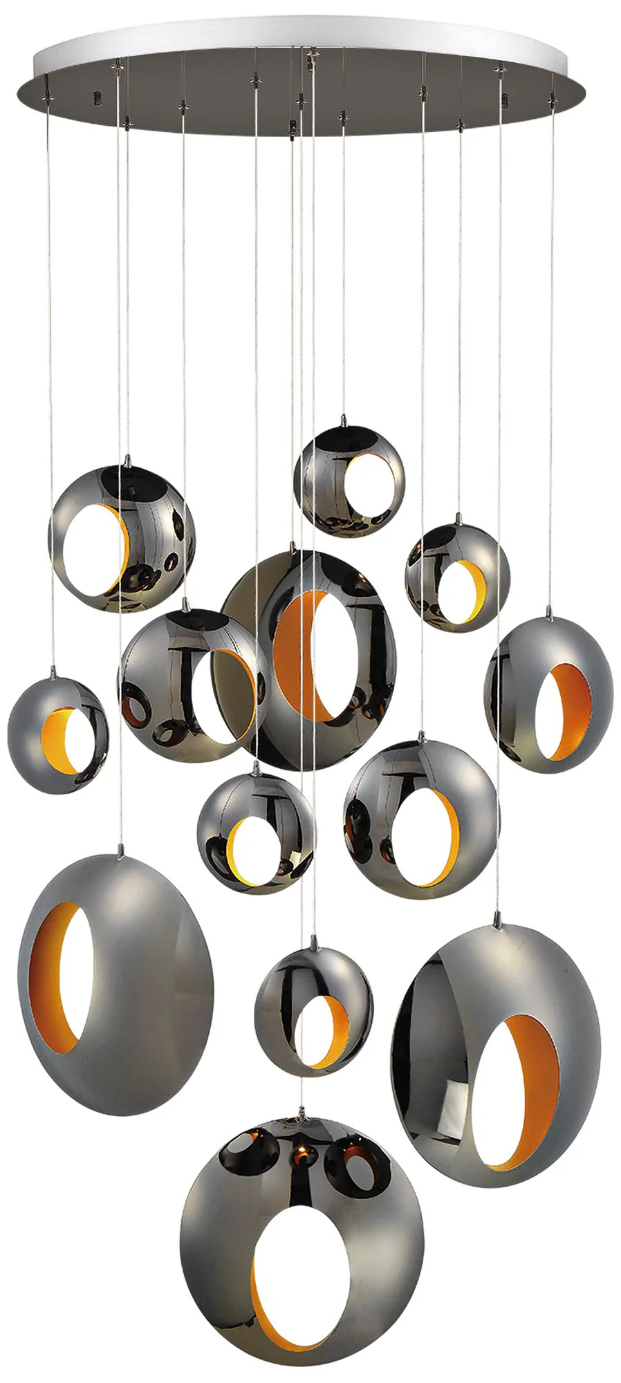 Arlington 39 1/2"W Blackened Chrome LED Multi Light Pendant - Image 2