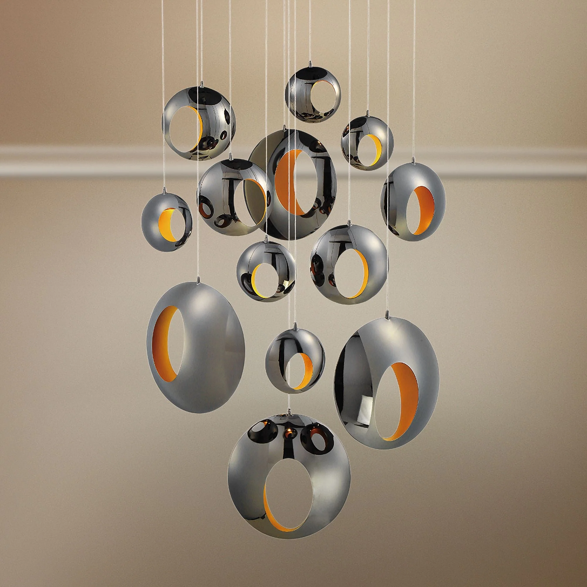 Arlington 39 1/2″W Blackened Chrome LED Multi Light Pendant