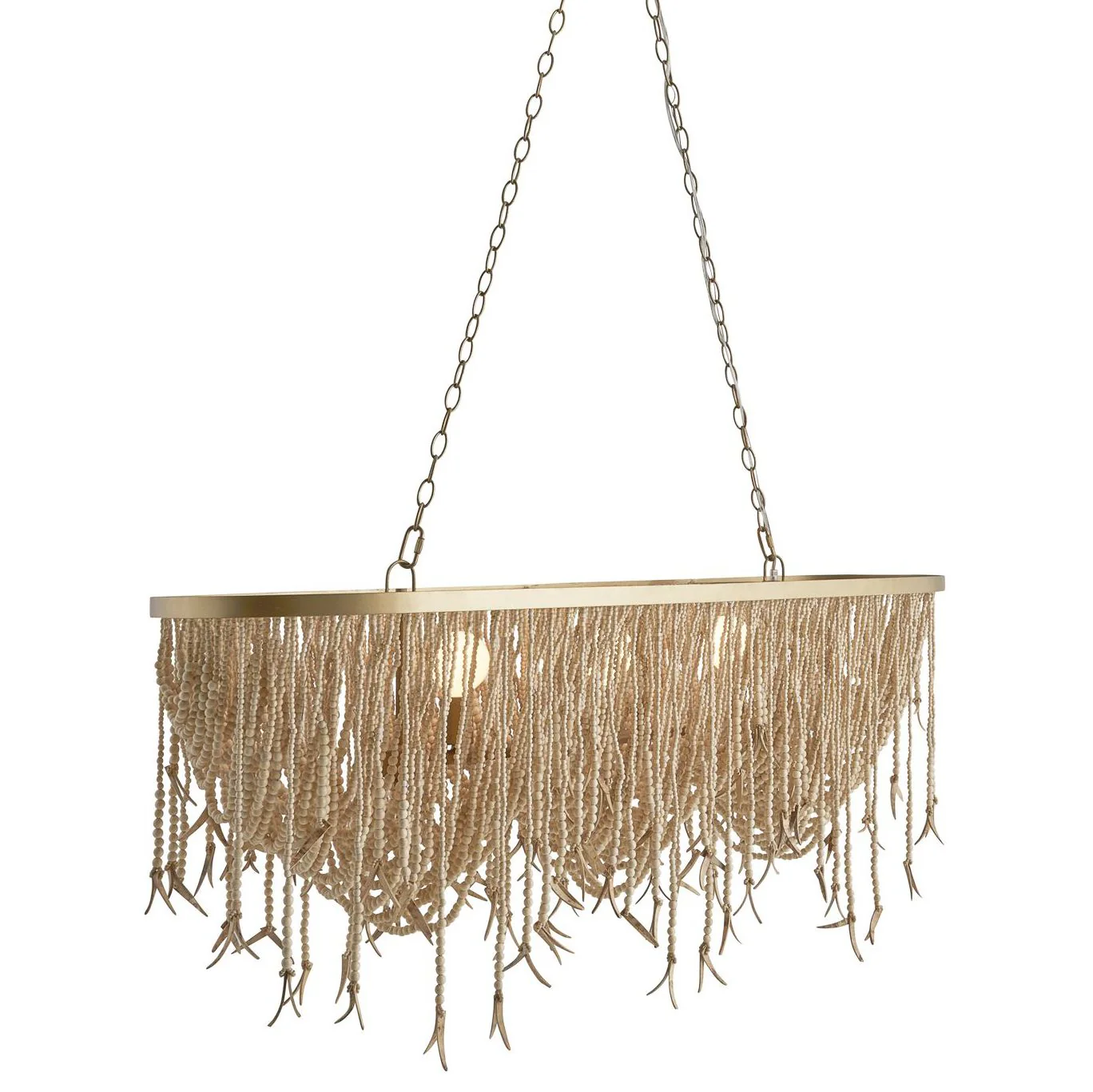 Arteriors Baja Linear Chandelier Natural Antique Brass - Image 1