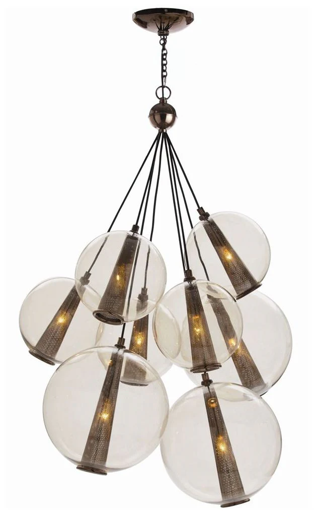 Arteriors- Caviar Adjustable Large Cluster- 28.5" Brown Nickel, Smoke - Image 1