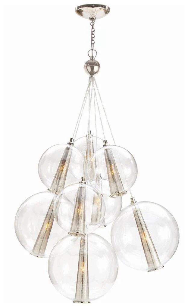 Arteriors- Caviar Adjustable Large Cluster- 28.5" Polished Nickel - Image 1