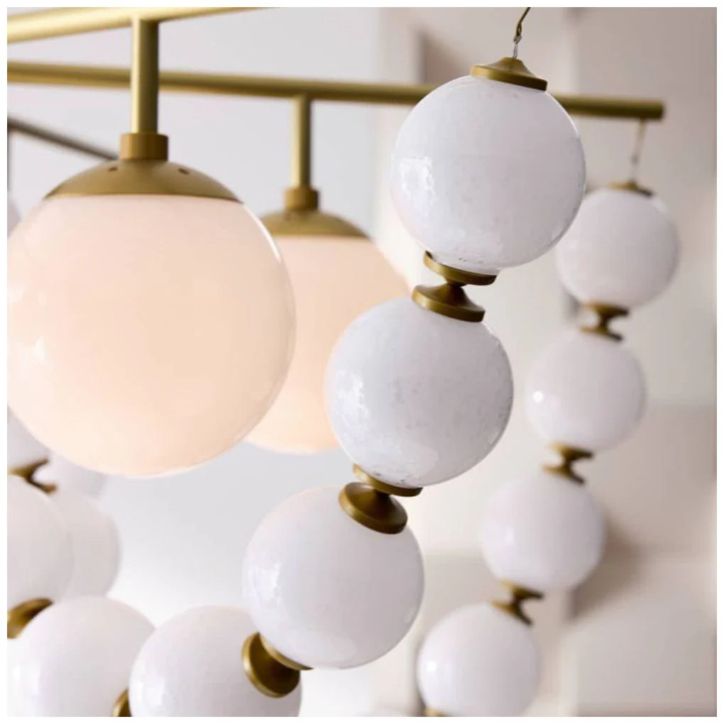 Arteriors  Genesis Chandelier 42" Opal Antique Brass - Image 3