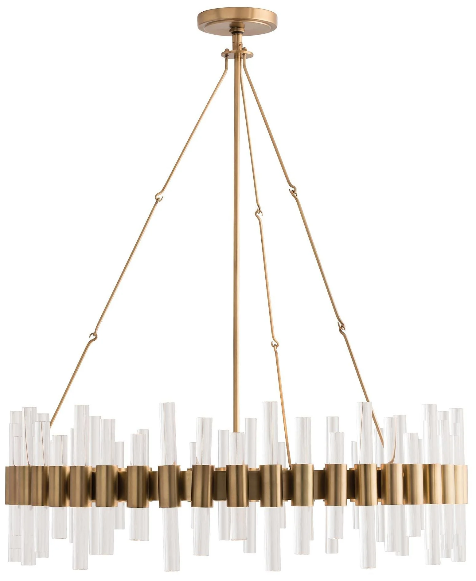 Arteriors- Haskell Large Chandelier- 34" Antique Brass, Clear Acrylic - Image 1