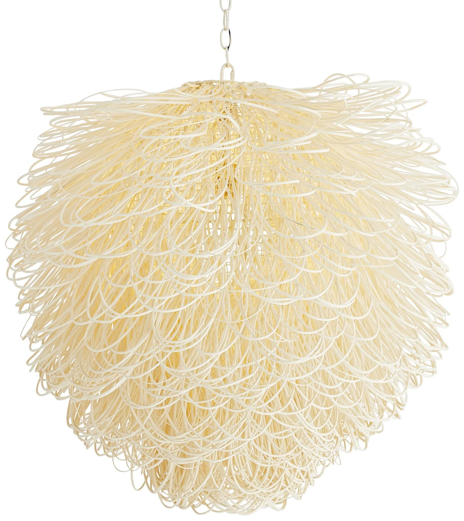 Arteriors Home Finley 32″ Wide White Rattan Chandelier