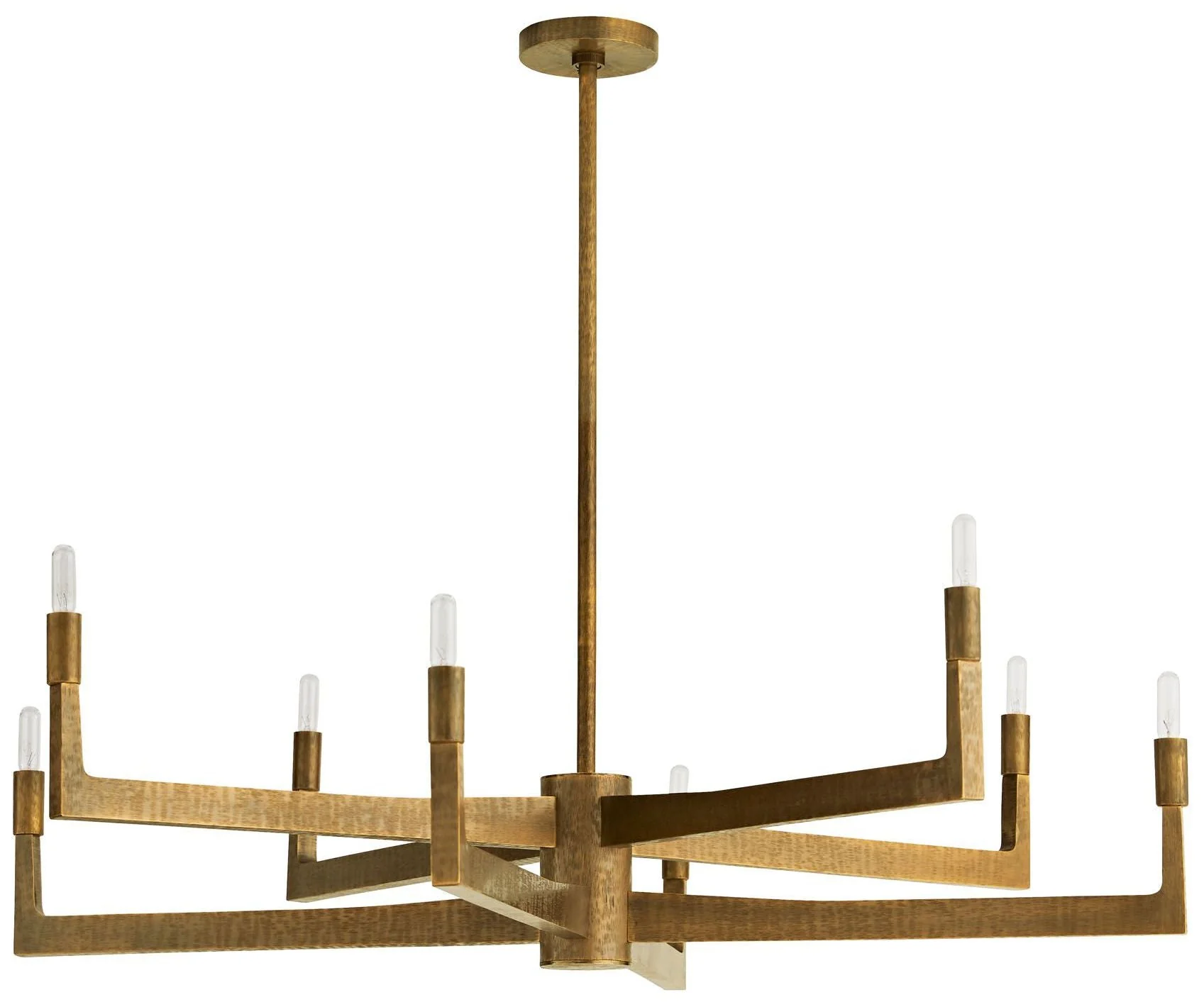 Arteriors Home Griff 39"W Antique Brass 8-Light Chandelier - Image 1